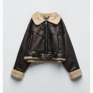 Zara double sided short belted jacket new